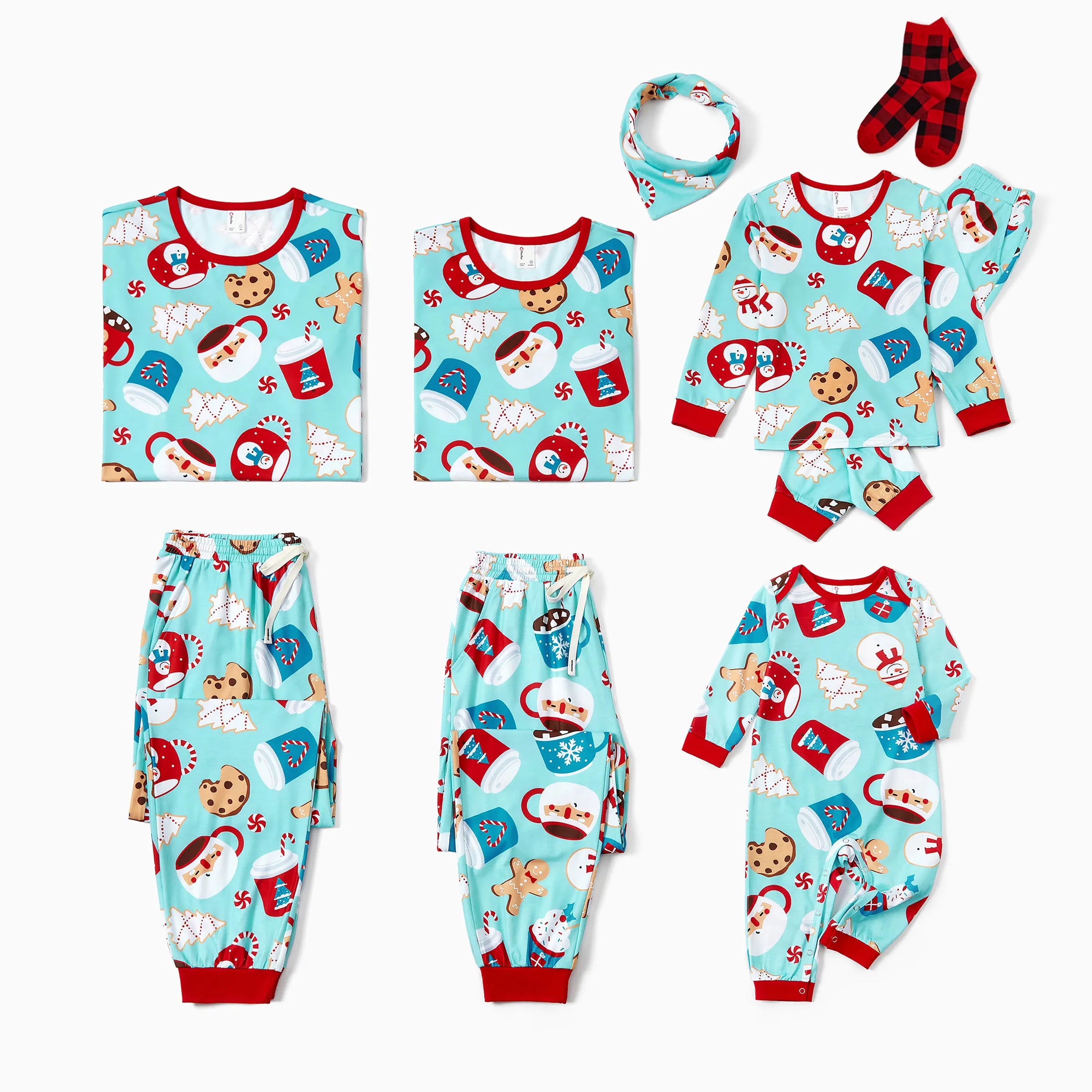 Christmas Matching Family Pyjama Set Sky Blue - Seoul Glow
