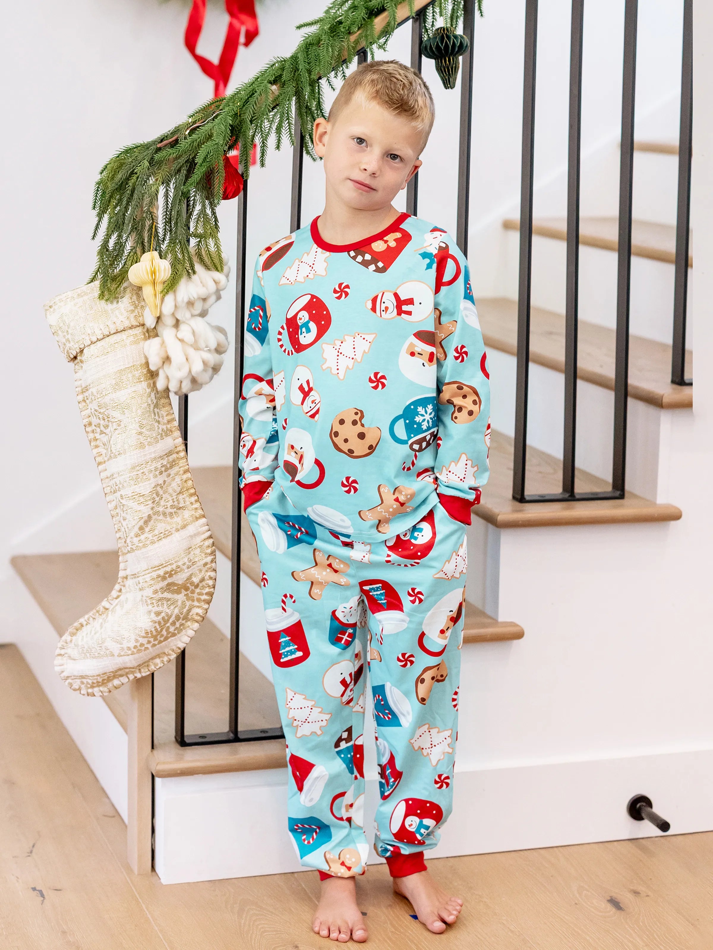 Christmas Matching Family Pyjama Set Sky Blue - Seoul Glow