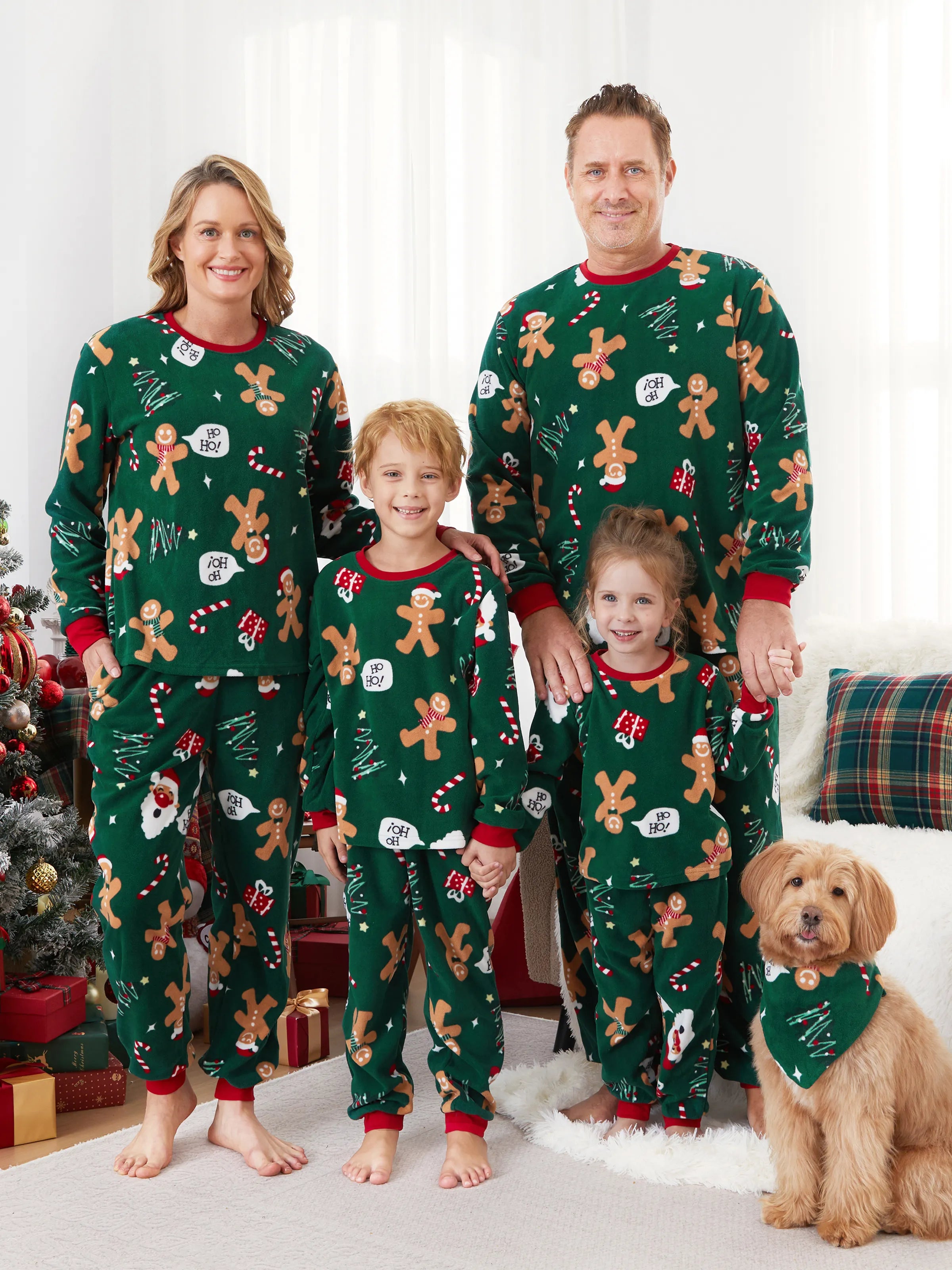 Christmas Matching Family Pyjama Set Dark Green Reindeer - Seoul Glow