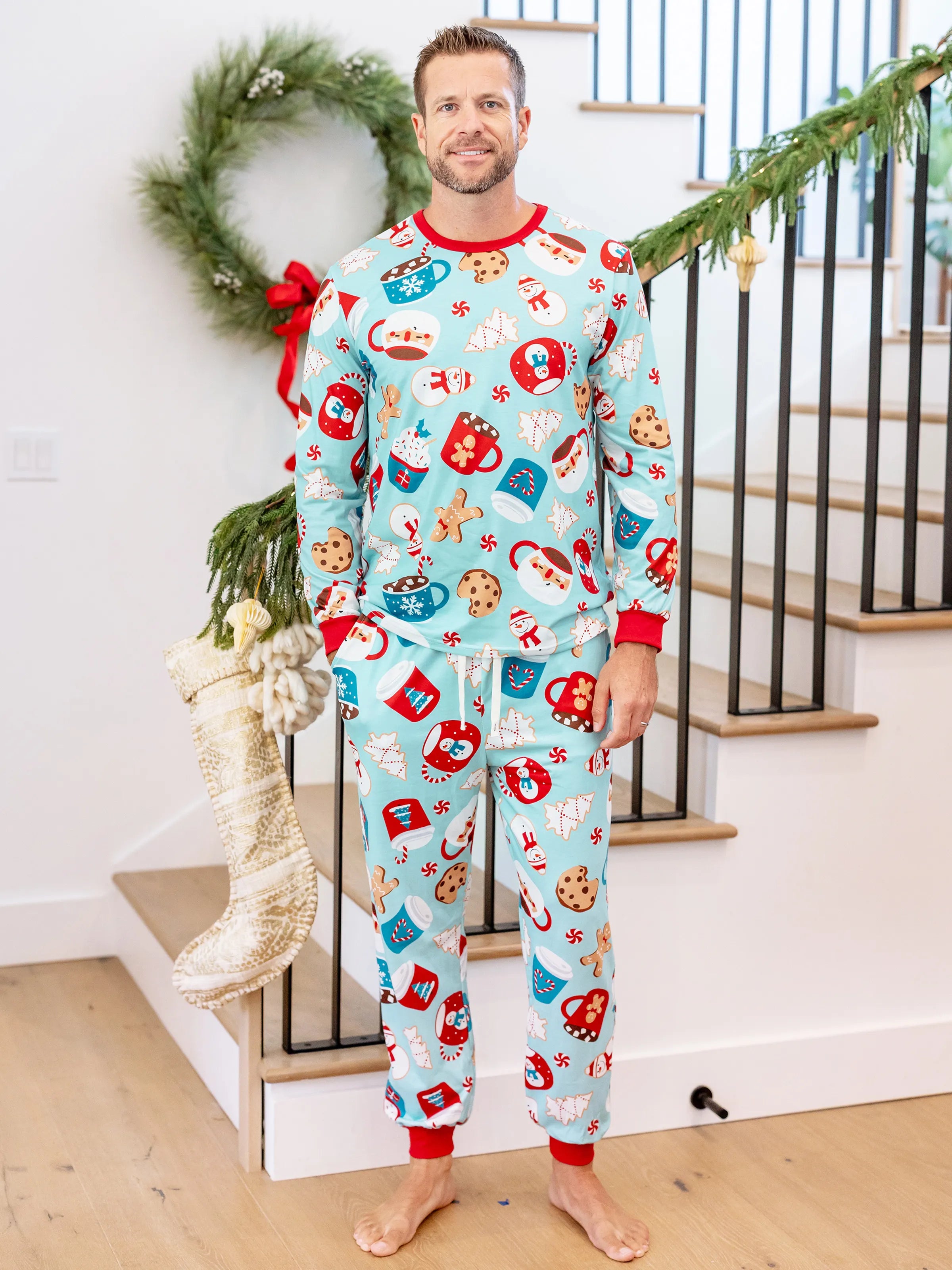 Christmas Matching Family Pyjama Set Sky Blue - Seoul Glow