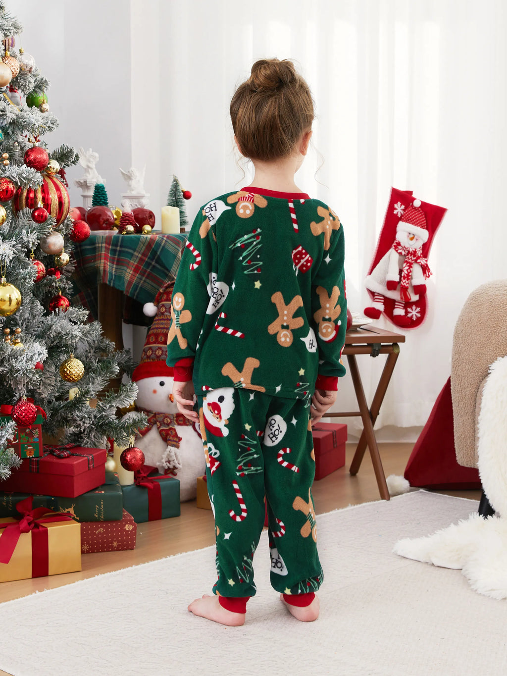 Christmas Matching Family Pyjama Set Dark Green Reindeer - Seoul Glow