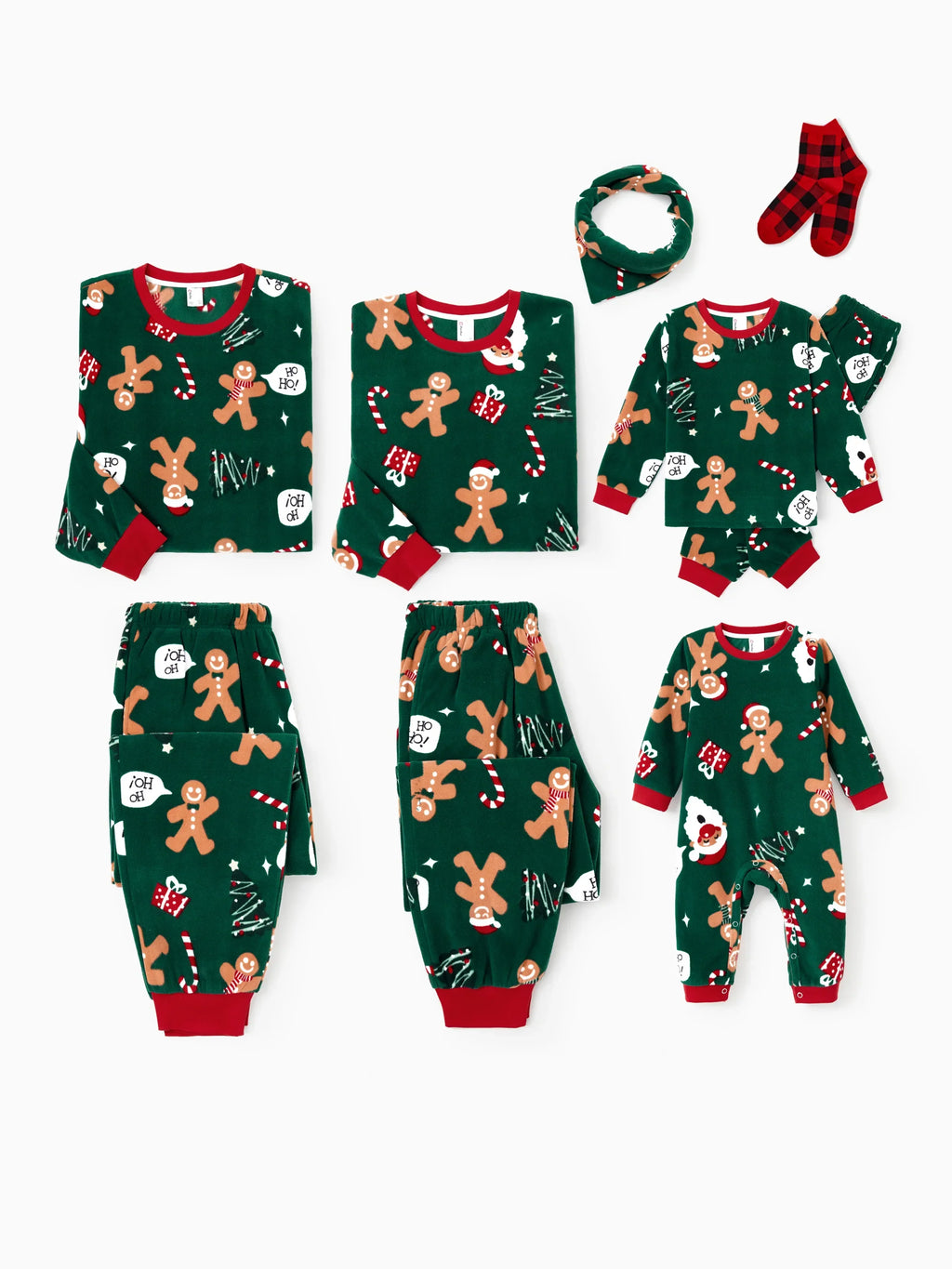Christmas Matching Family Pyjama Set Dark Green Reindeer - Seoul Glow