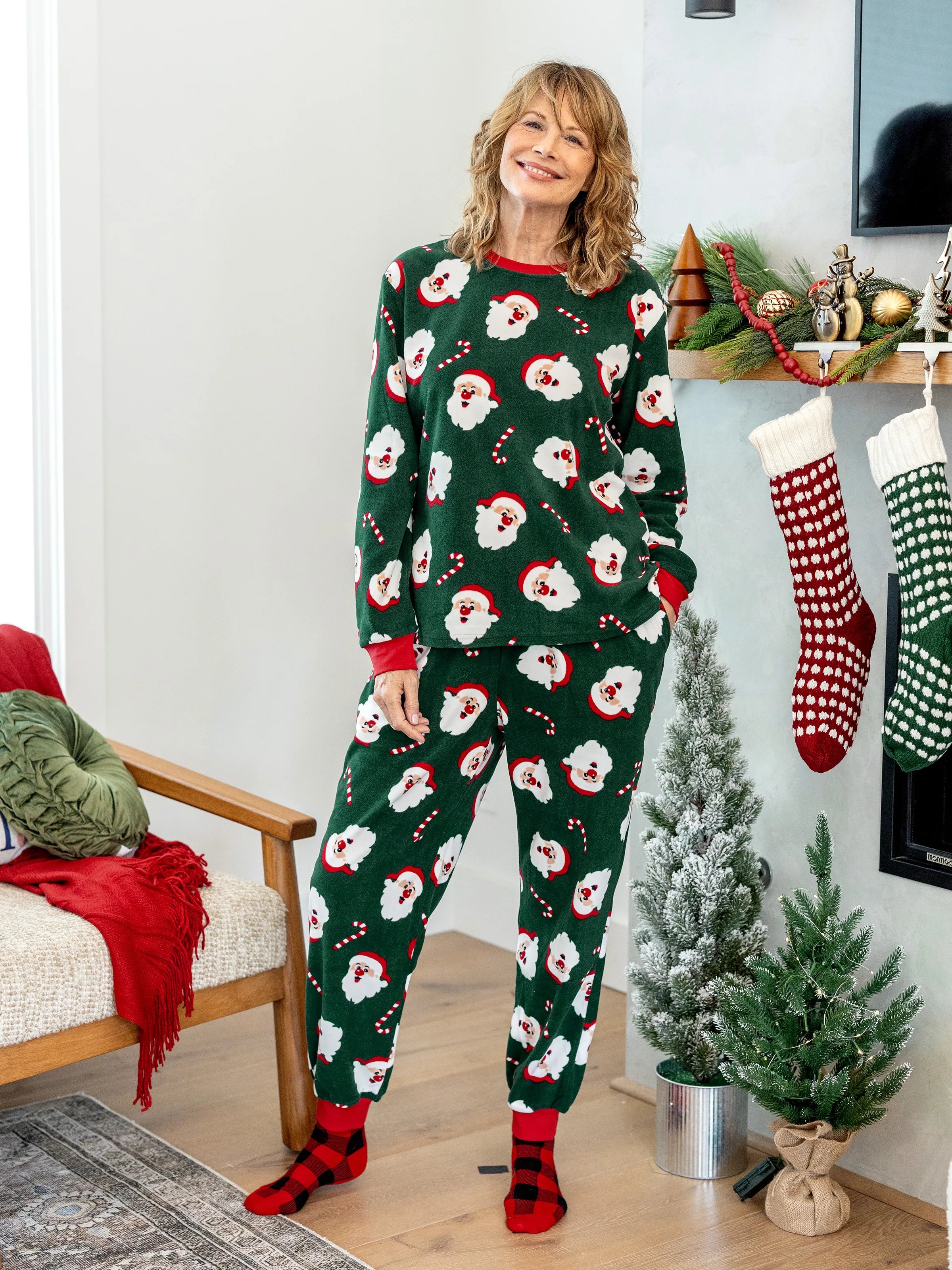 Weihnachts - Pyjama - Set für die ganze Familie – Weihnachtsmann Dunkelgrün - Seoul Glow